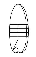 striped surfboard icon over white background, vector illustration