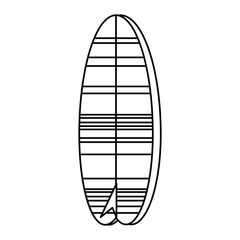 striped surfboard icon over white background, vector illustration