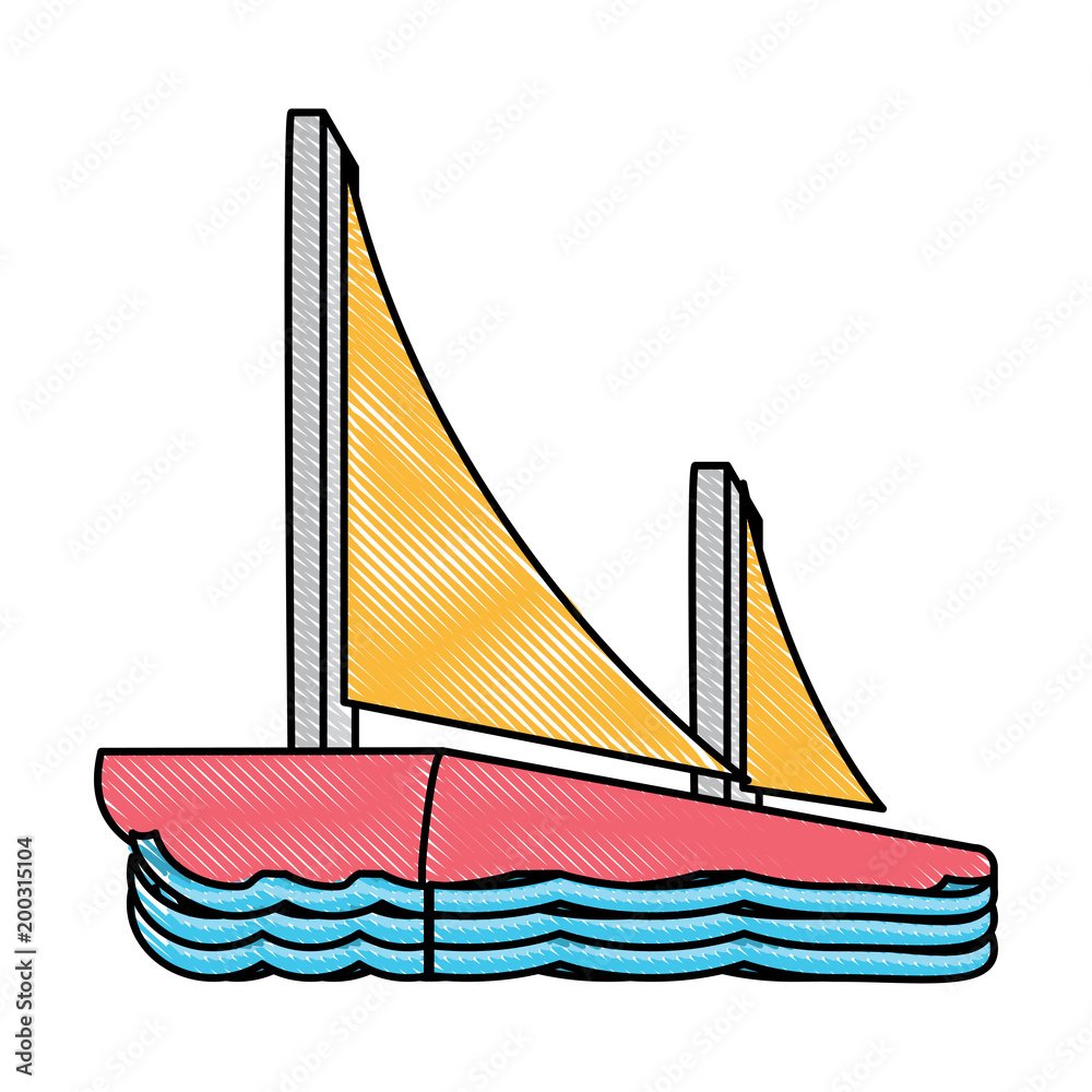 Canvas Prints sail boat over white background, colorful design. vector illustration