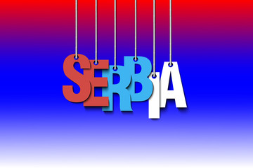 The word Serbia hang on the ropes