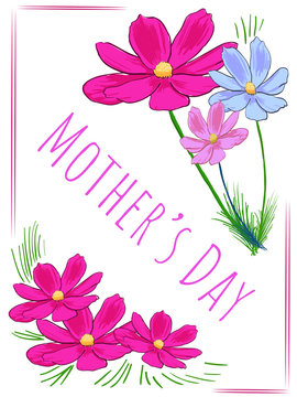 Vector greeting card Mother's day flowers
