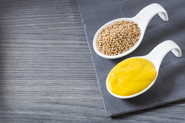 Sauce and seeds of yellow mustard - Sinapis alba