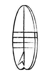 sketch of striped surfboard icon over white background, vector illustration