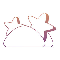 sea stars on the sand over white background, colorful design.  vector illustration