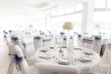 Table Setting At Luxury Wedding Reception Beautiful Flowers On The Table