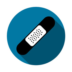 medical plaster with long shadow black,Simple design style.vector illustration