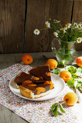 chocolate tart with apricots