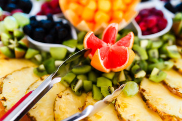 Catering Table With Different Kind Of Fruits