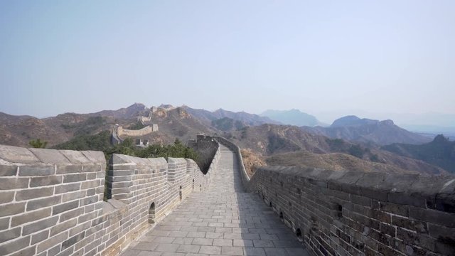 4k video of walking along Jinshanling Great Wall