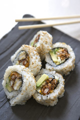 Sushi Rolls with Chop Sticks