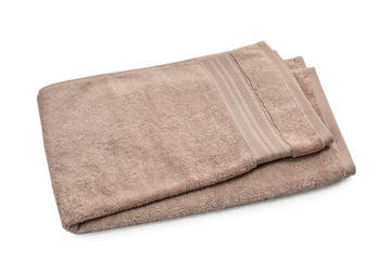 Clean soft towel on white background