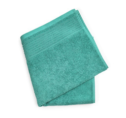 Clean soft towel on white background