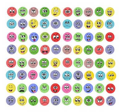 emoji set. emotion set. vector illustration