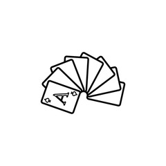 uncovered deck of cards icon. Element of casino for mobile concept and web apps. Thin line  icon for website design and development, app development. Premium icon