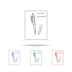 Paper And Pen icon. Elements of education multi colored icons. Premium quality graphic design icon. Simple icon for websites, web design, mobile app, info graphics