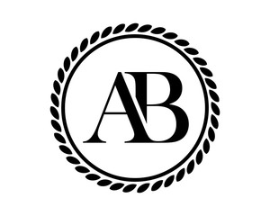 A and B black initial letter typography typeface typeset logotype alphabet image vector icon