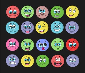 emotion set, emoji set, vector illustration