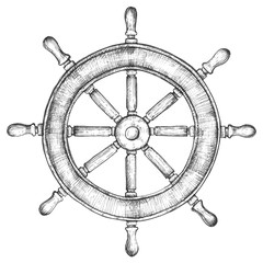 Hand drawn ship wheel © Rawpixel.com