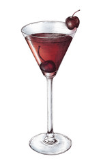 Hand-drawn cocktail drink
