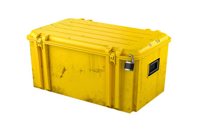 3d render. Yellow plastic case on the lock