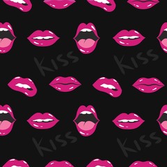 lip pattern.lips and mouth vector illustration