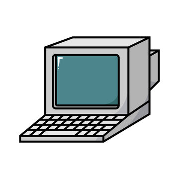 Cartoon Old Computer