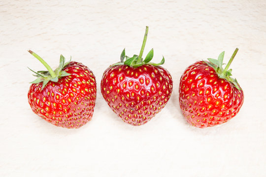 Strawberries, typical summer fruit. A good and healthy type of fruit that contains few sugars.