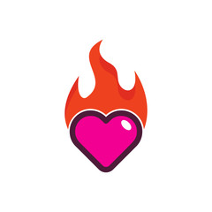 Burn Love Logo Icon Design