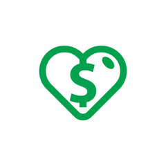 Money Love Logo Icon Design