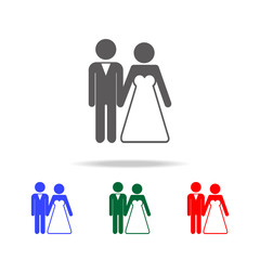 bride and groom couples vector icon. Elements of family multi colored icons. Premium quality graphic design icon