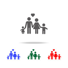 Black Family heart icon. Vector Illustration. Elements of family multi colored icons. Premium quality graphic design icon