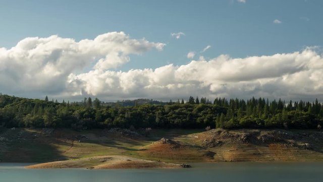 Time Lapse Of Clouds Moving Over A Rural Lake