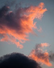 Red clouds sunset sky scape