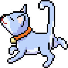 vector pixel art cat dance