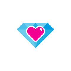 Diamond Love Logo Icon Design