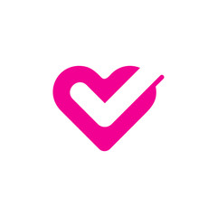 Check Love Logo Icon Design