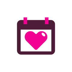 Calendar Love Logo Icon Design