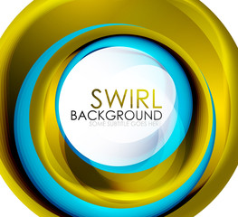 Spiral swirl flowing lines 3d vector abstract digital motion background design. Rotating concept