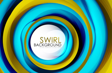 Spiral swirl flowing lines 3d vector abstract digital motion background design. Rotating concept