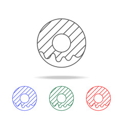 doughnut glaze icon. Elements of fast food multi colored line icons. Premium quality graphic design icon. Simple icon for websites, web design, mobile app, info graphics