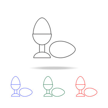 Easter egg in stand icon. Elements of fast food multi colored line icons. Premium quality graphic design icon. Simple icon for websites, web design, mobile app, info graphics