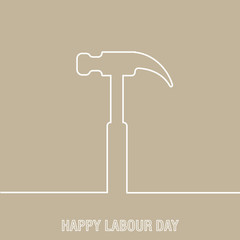Happy Labour day greeting card. Vector illustration.