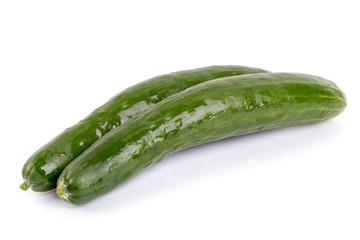 fresh cucumbers isolated on white