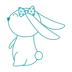 cute rabbit easter celebration vector illustration design