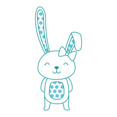 cute rabbit easter celebration vector illustration design