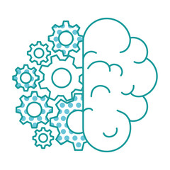brain human with gears vector illustration design