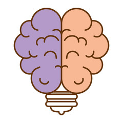 bulb light idea with brain vector illustration design