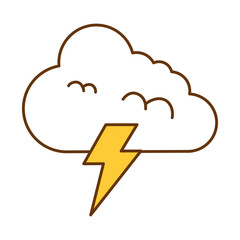 climate cloud with thunder vector illustration design
