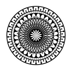 monochrome and circular mandala vector illustration design