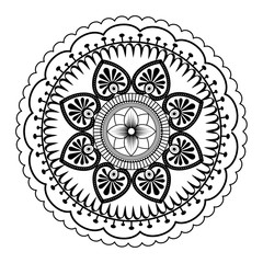 monochrome and circular mandala vector illustration design